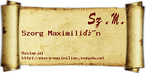 Szorg Maximilián névjegykártya